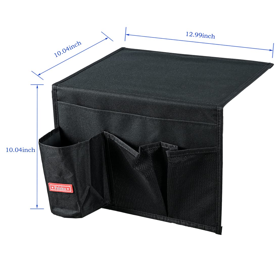 Falaku Bedside Caddy, 4 Pockets Bedside Organizer Caddy Under Mattress,Holds Water Bottles,Magazines,Books (Classic 4 Pockets-Black)