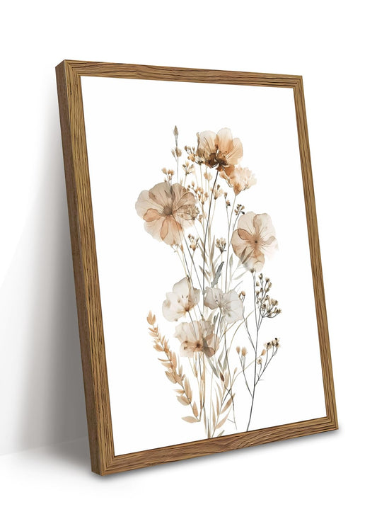 Framed Vintage Floral Wall Art Spring Bathroom Pictures Decor 16x24 Inch