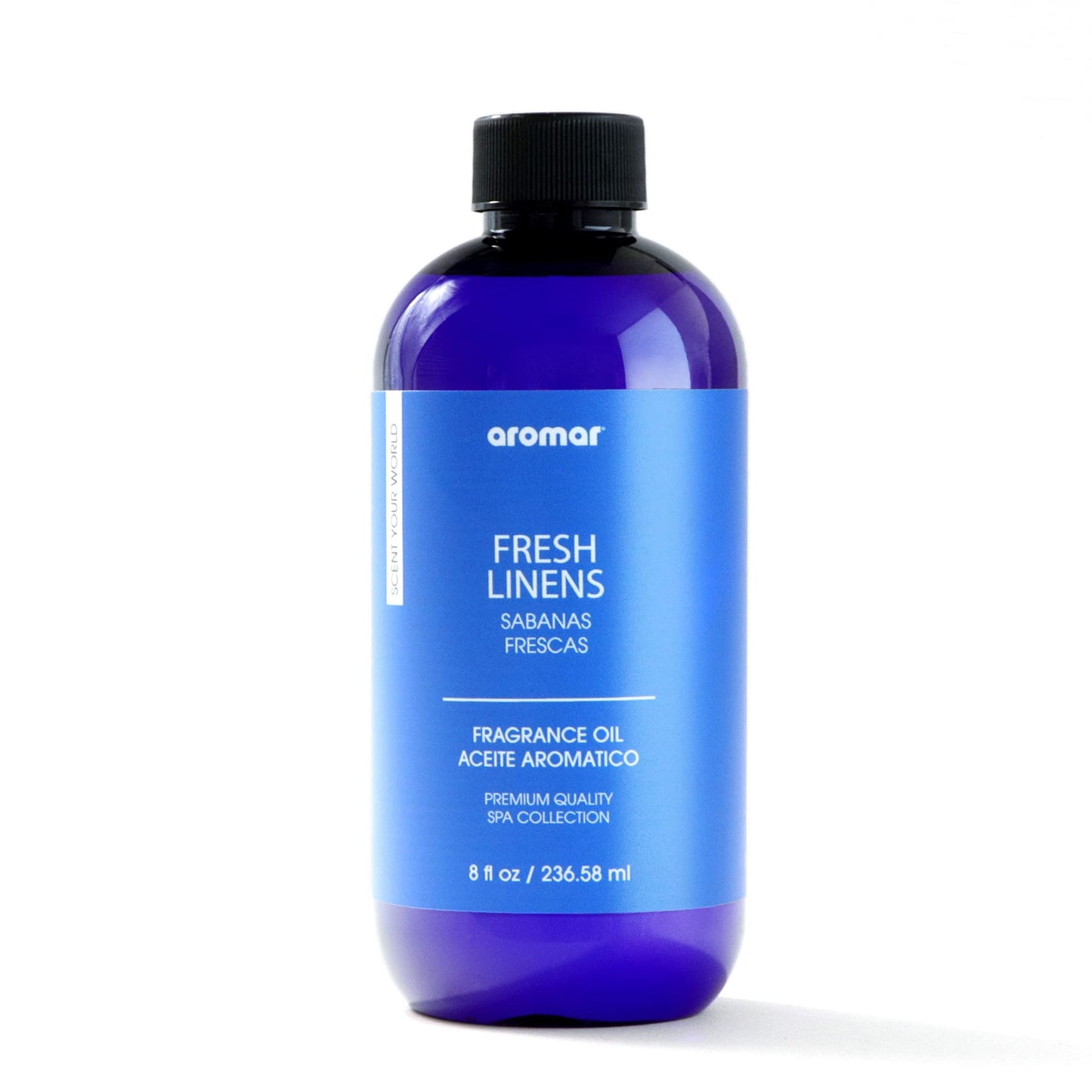 AROMAR Premium Fragrance Oil, Long-Lasting, Refreshing Uplifting Aroma for Aromatherapy, Relaxation & Household Uses. Fresh Linens 8oz