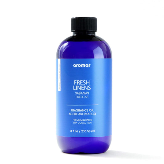 AROMAR Premium Fragrance Oil, Long-Lasting, Refreshing Uplifting Aroma for Aromatherapy, Relaxation & Household Uses. Fresh Linens 8oz