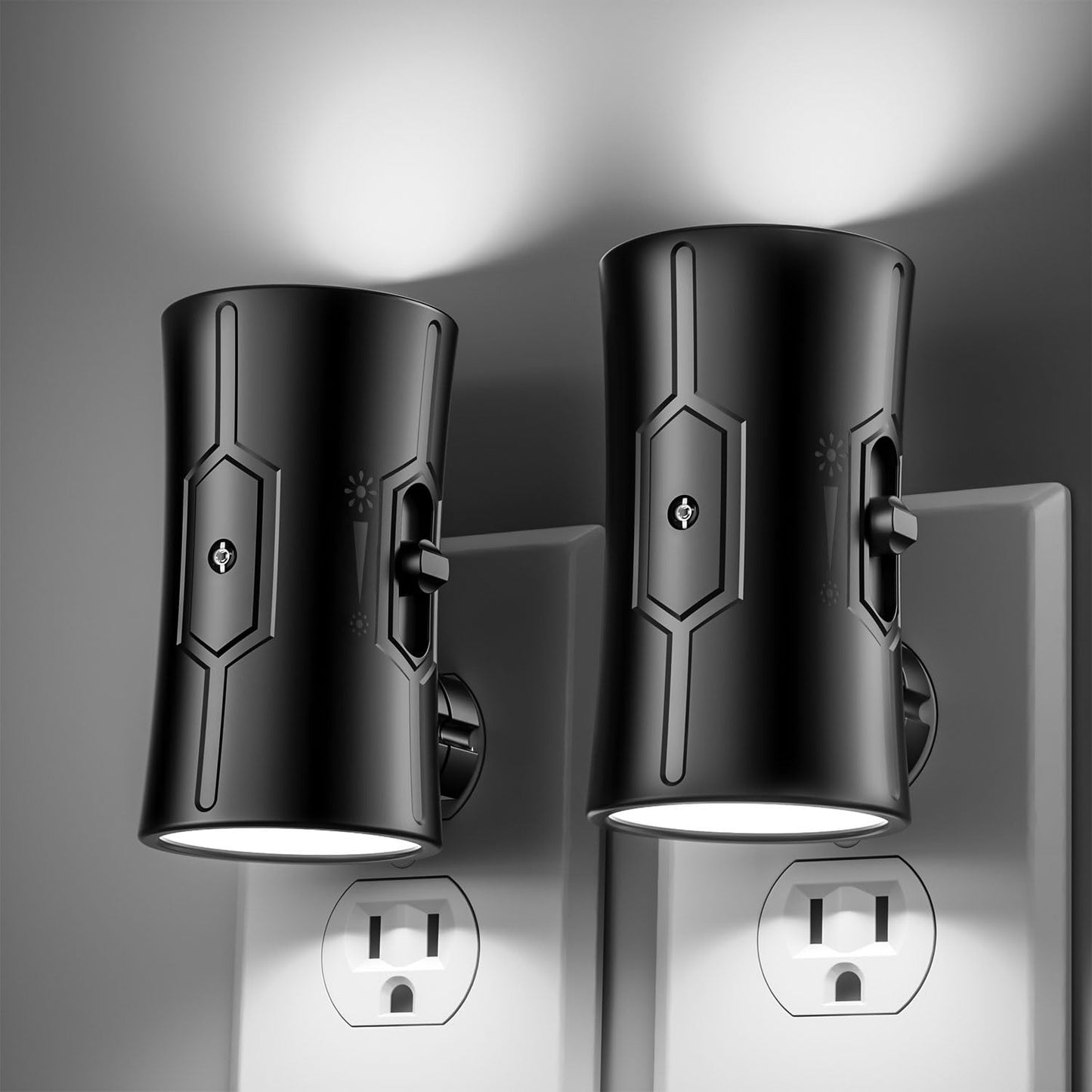 Sujeet LED Night Lights Plug into wall, Bright Night Light, Dusk to Dawn Sensor, White Night Light, 0-100LM Adjustable Brightness, Dimmable Nightlights for Hallway, Bathroom Bedroom Kitchen, 2 Pack