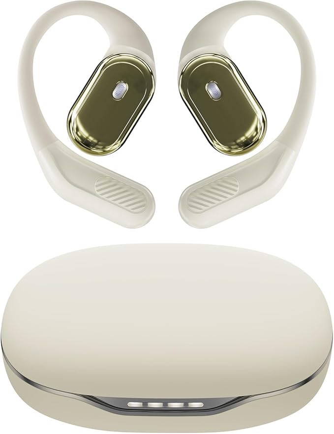 Open-Ear Headphones, Over Ear Earbuds with Ear Hooks, True Wireless Bluetooth Earphones with Microphone, Touch Control, Clear Calls, 60H Playtime, IPX7 Waterproof for Running and Workouts