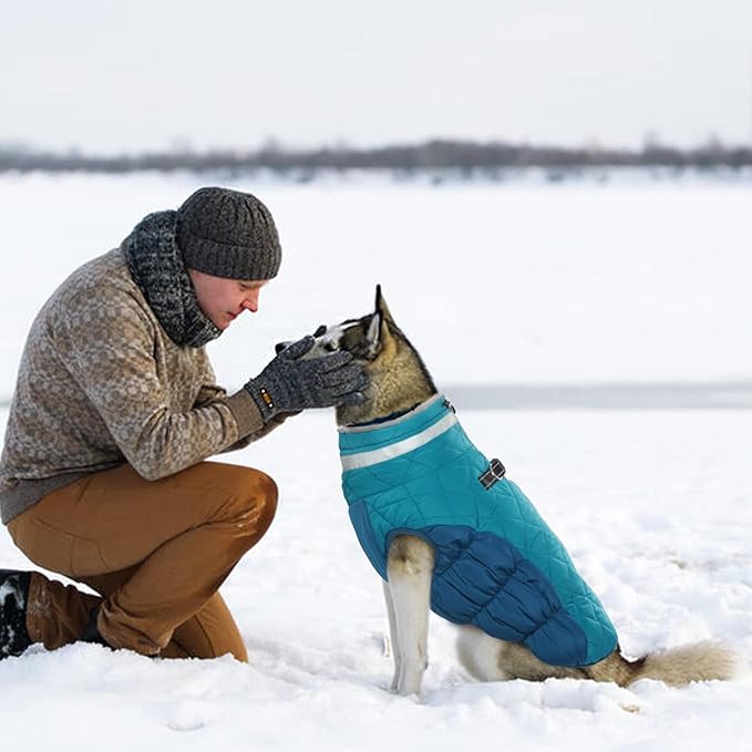 OUOBOB Dog Jackets for Medium Dogs,Medium Dog Coat,Warm Pet Winter Coat Zip Up Back,Waterproof Dogs Jacket with D-Ring,Pet Cold Weather Coats with Fleece Lined, Snowsuit Pug Boston Terrier,M