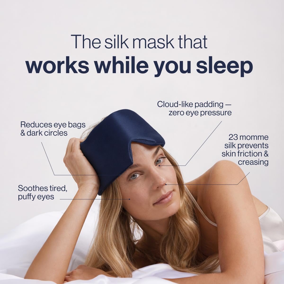 Dore & Rose Deep Sleep Mask for Women and Men - 23 Momme Mulberry Silk Eye Mask for Sleeping and Travel, 100% Blackout, Adjustable Strap, Cooling Soft Black Silk Eyemask Award-Winning Luxury