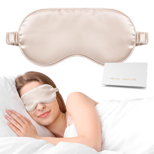 Doitory Silk Sleep Mask,Eye Mask for Sleep Women Men,Mulberry Sleeping Mask with Adjustable Strap,Blindfold Blackout Eye Mask for Travel and Full Night's Sleep,Nap