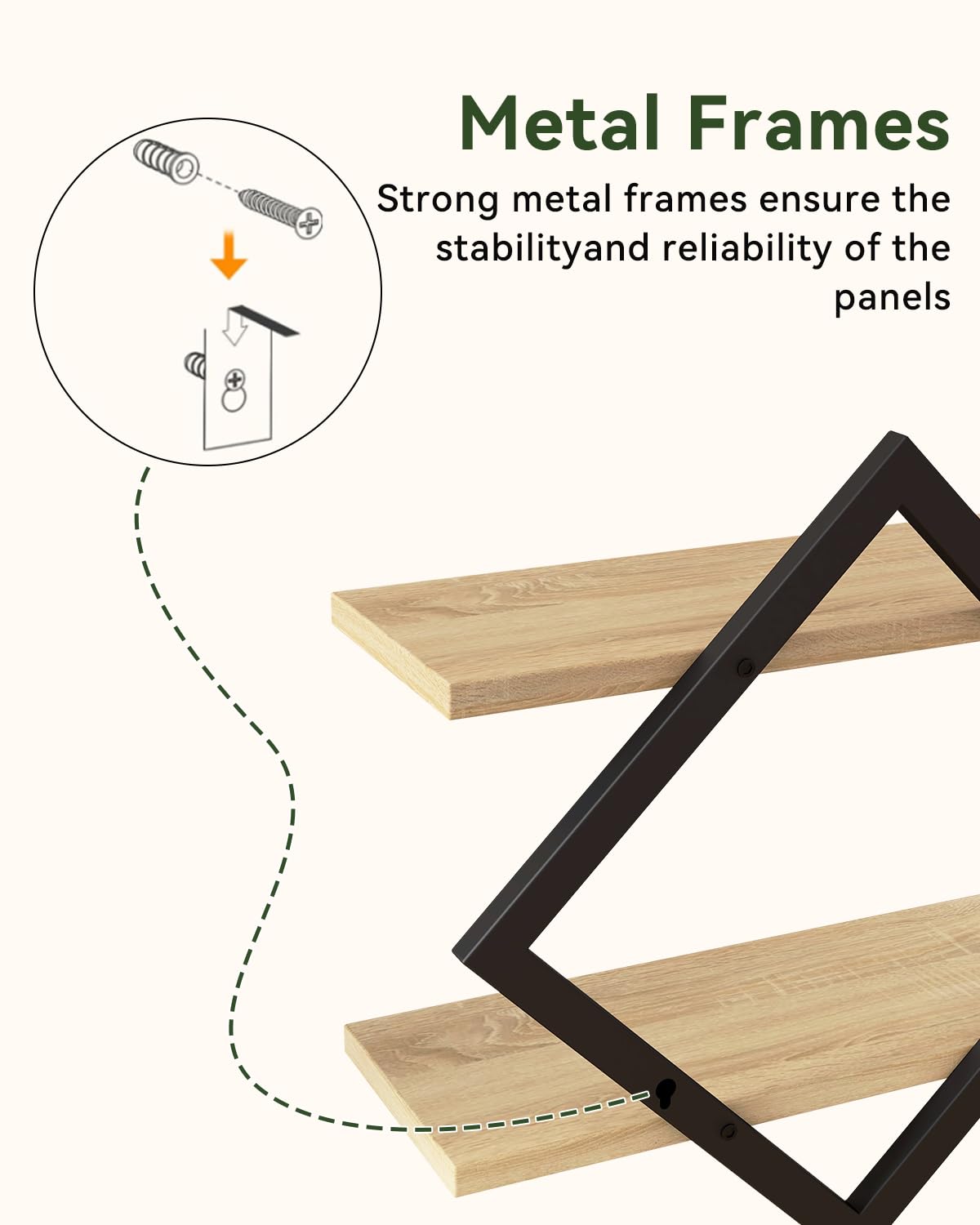 IBUYKE Floating Shelves,15 Inch Wall Shelf Set of 2,Wall Mounted Shelves,2 Tier Hanging Decorative Storage Shelf for Living Room, Bedroom, Bathroom, Kitchen TFS003R-2