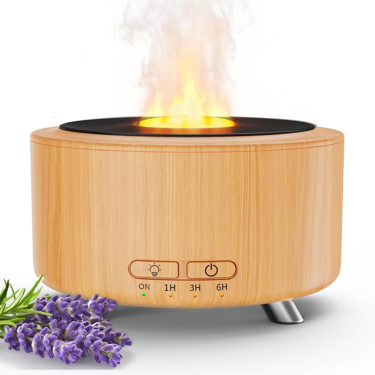 Essential Oil Diffuser for Home, 500ML Aromatherapy Diffuser Oil Machine for Office Room Yoga, Aroma Diffuser with Auto-Off Function, 9 Colors LED Night Light, Light Wood