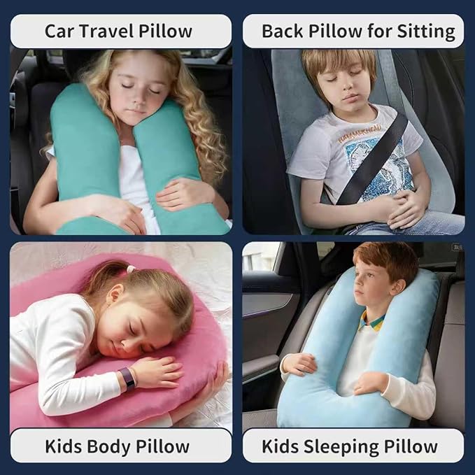 Car Pillow for Kids, Car Pillow, Travel Pillow Cushion for Car and Adults, Support Head and Neck on Road Trips, Pink