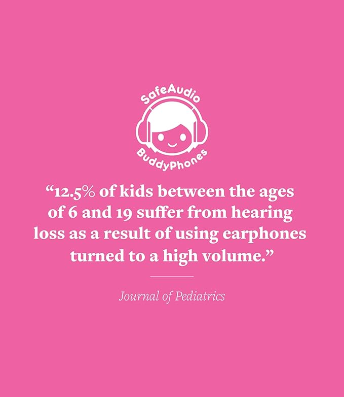 BuddyPhones Explore Plus | Foldable Kids Wired Headphones, Built-in Audio Sharing Cable with in-Line Mic - SafeAudio Volume-Limiting for Kindle, iPad, iPhone, or Android (Grey Matter)