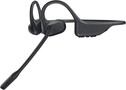 Open Ear Headphones with Mic, Bluetooth Headset with Microphone, Dual Connect Bluetooth 5.3 with AI Noise Cancelling Mic & Mute Function, Wireless Headset for Work, Sports, Drive