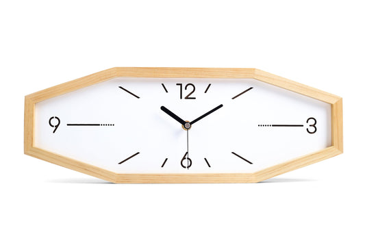 DaguyS Wooden Retro Wall Clocks, 18 Inches Square Clocks Rectangular Wall Clock Battery Operated Silent Non-Ticking, for Kitchen Living Room Office Home Desk Bedroom (Primary Color)