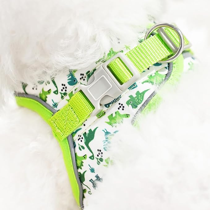 Step in Dog Harness and Leash Set, Flower Adjustable Easy Walk Puppy Harnesses, Soft Mesh Pet Vest Harness Small Size Dog Adjustable No Pull Dog Harness for Small Dogs and Cats(Bee, XXS)