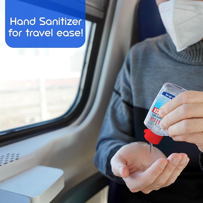 Latalia Mini Hand Sanitizer Travel Size Pack of 192 | 1.85 fl oz with 80% Alcohol Small Hand Sanitizer Bulk For Non-Sticky, Unscented, Gentle & Fresh Hands Anytime