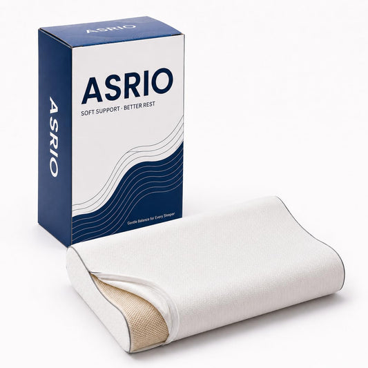 ASRIO Silicone Neck Support Pillow for Sleeping, Dual Height Cooling Ergonomic Contour Pillow, High Resilience Medium Firm Bed Pillow for Side and Back Sleepers, Washable, Standard Size