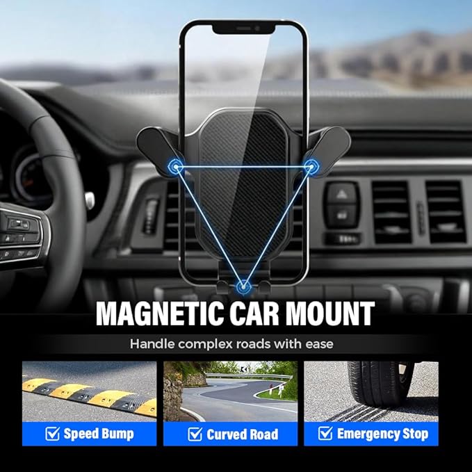 PVZXR Air Vent Car Phone Mount Holder,2026 New Wider Clamp & Metal Hook Car Phone Holder Vent [Thick Cases Friendly] Phone Holders for Your Car Mount Automobile Hands Free Cradle Air Vent (B-3PCS)
