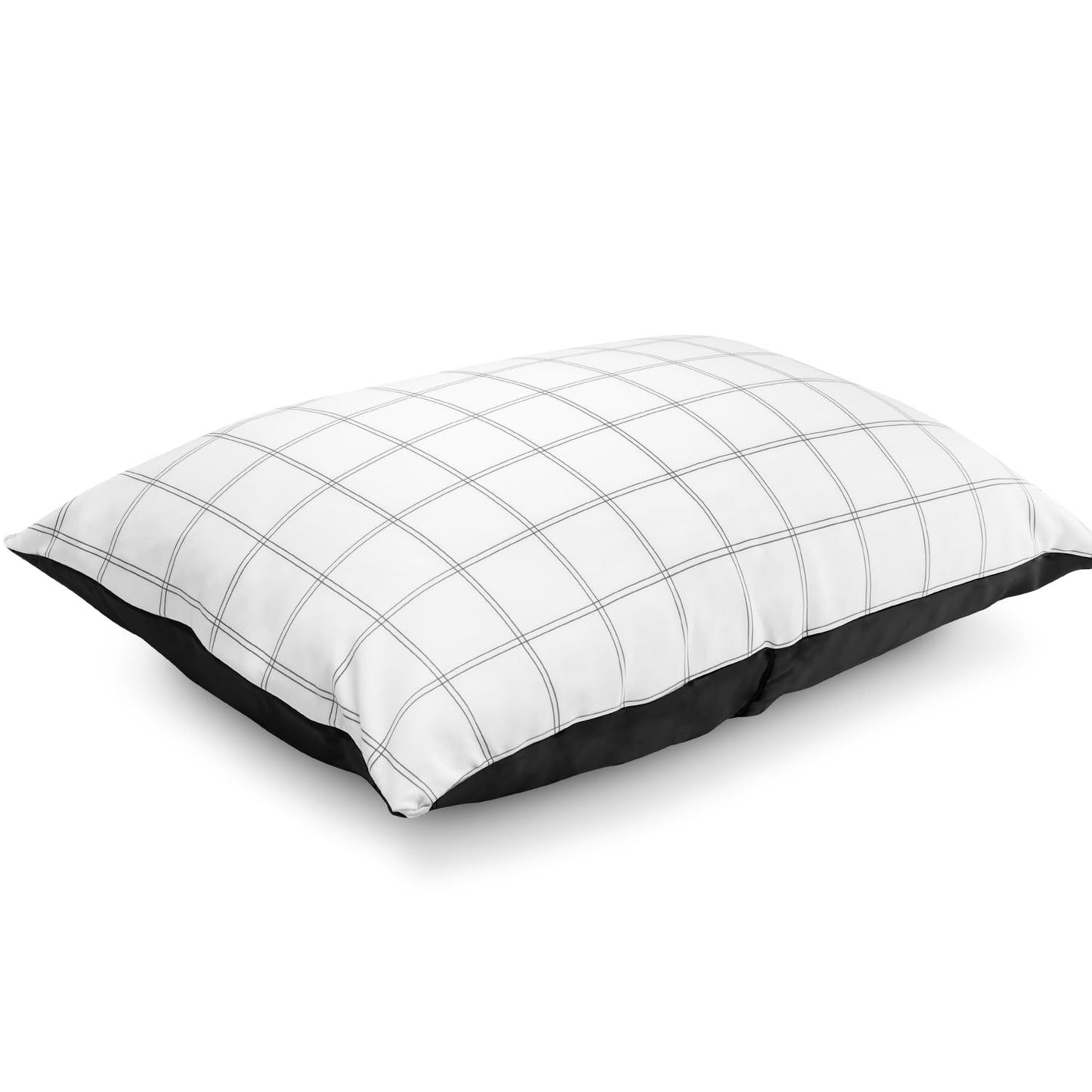 DozyBoy Fluff and Stuff Comfort Pillow | Queen Size Memory Foam Pillows, Chiropractor Designed and Approved 2-in-1 Back Support and Bed Pillows | Fully Adjustable Pillow (Checker, Queen (Pack of 1))