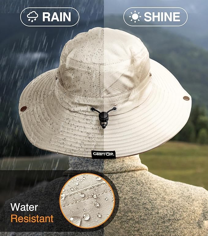 GearTOP Safari Hat for Men Sun Hats for Women UV Protection UPF 50+ Fishing, Gardening, Hiking Hat (22-23 1/2")