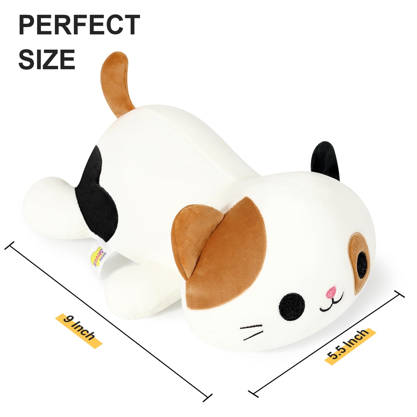 Onsoyours Original Calico Cat Plush Kitty Plushies Toy Kitten Stuffed Animal Soft Pillow Kawaii Little Ultrasoft Plushie Gift for Kids(Calico Cat, 9")