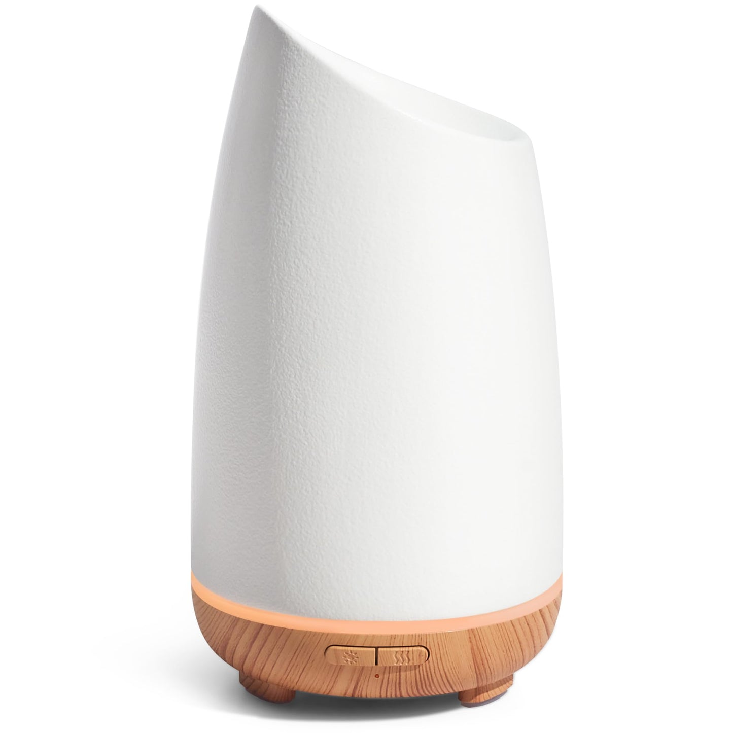 InnoGear 150ml Ceramic Oil Diffuser, Handcrafted Stone Essential Oil Diffuser Aromatherapy Diffusers Ultrasonic Cool Mist Humidifier Vaporizor 2 Mist Modes for Room Home, White Slope Cut Ceramic