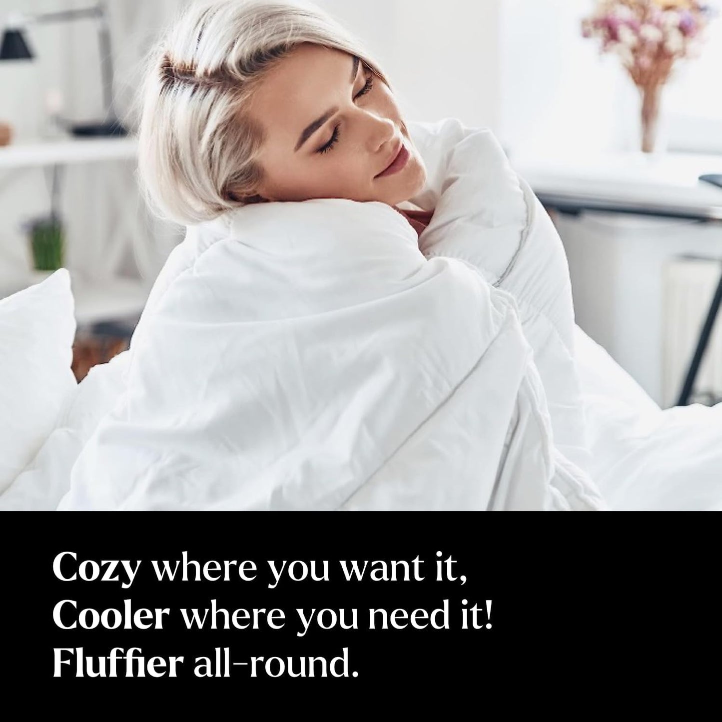 Miracle Made All-Season Duvet Insert Comforter – Silver-Treated Breathable Cotton Fabric, Pet Hair Resistant, Cool-to-The-Touch Bedding – Fits Full/Queen Bed Cover, White