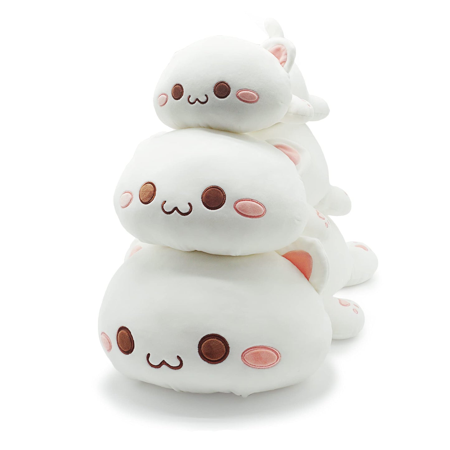Onsoyours Cute Kitten Plush Toy 25.5" Stuffed Animal Pet Kitty Soft Anime Cat Large Plush Pillow for Kids (White A, 25.5")