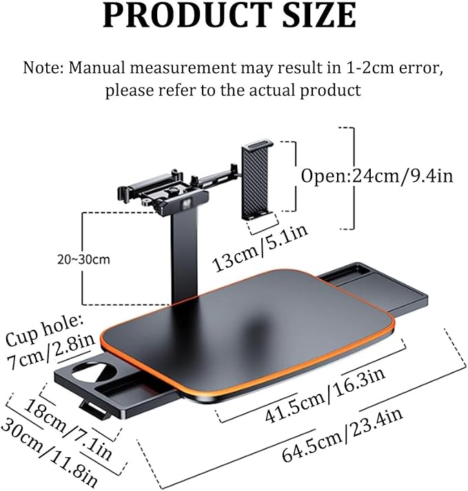 Portable Car Backseat Laptop Desk Car Seat Table Tray,Adjustable Seat Back Snack Tray for Car,Folding Telescopic Auto Food Trays Desk for Car Workstation,Passenger Seat Tray f Traveling.(Style2)