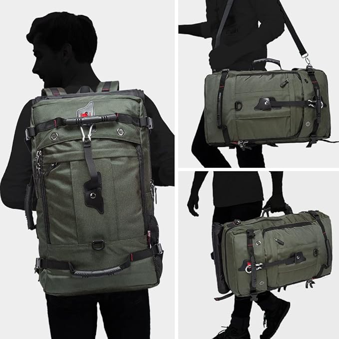 KAKA Travel Backpack, Carry On Backpack Durable Convertible Duffle Bag Fit for 15.6 Inch Laptop for Men and Women(Medium 35L)