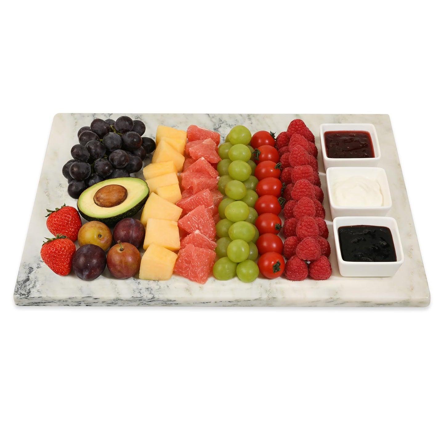 Adolif White Marble Cutting Board, 16x20 Inch Marble Pastry Board With Non-Slip Feet For Cheese, Charcuterie, Dough, Chocolate, Dessert, Pack Of 1 Piece
