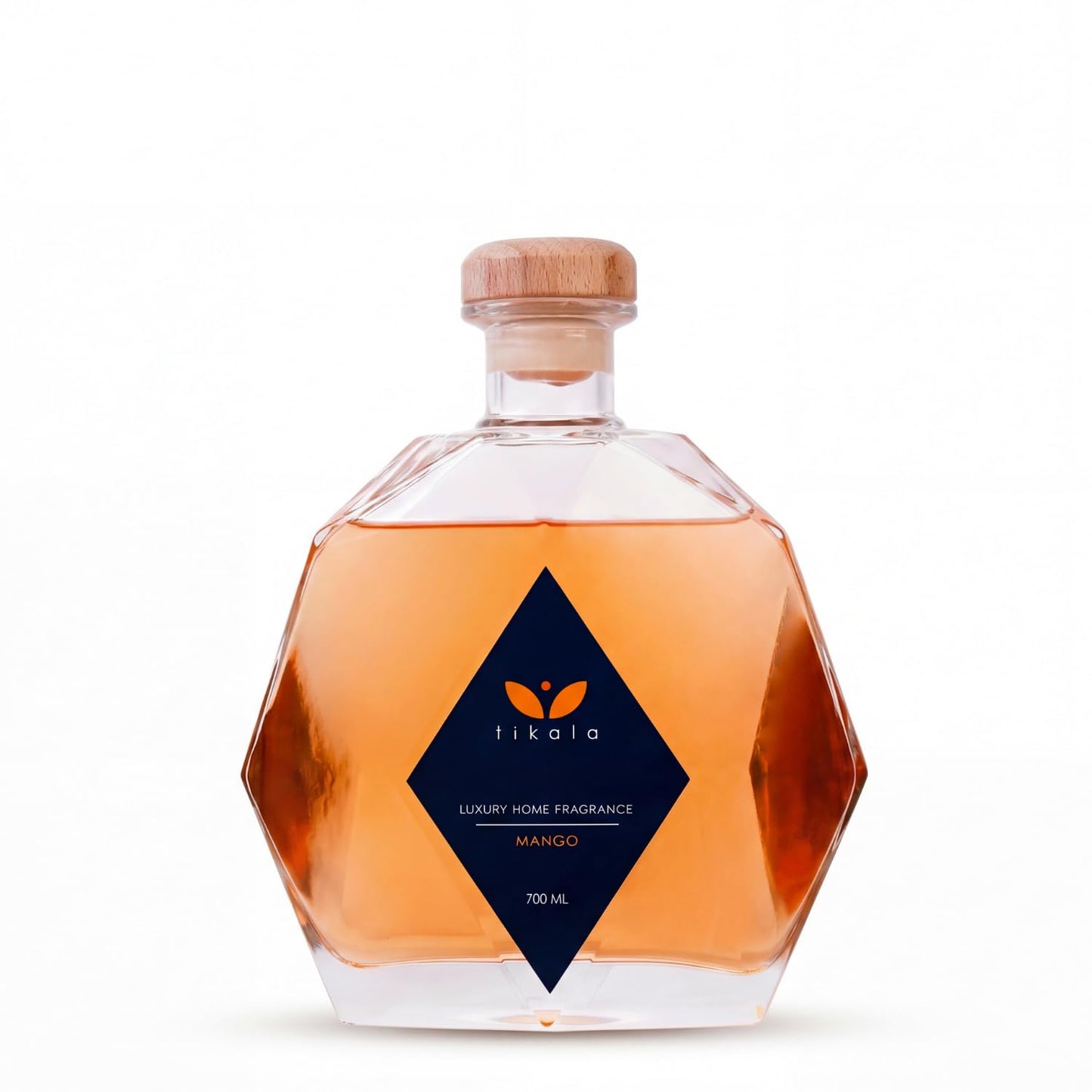 Tikala Luxury Reed Diffuser with Mango Scent – Crystal Glass Bottle – Home Fragrance for Living Room, Bathroom & Office – 23.67 fl oz (700 ml)