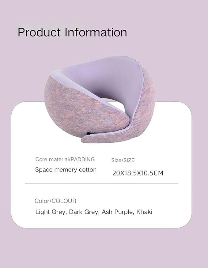 Kids Memory Foam Travel Neck Pillow, 360° Support,Travel U-Shaped Airplane Pillow, Foldable，Suitable for Commuting, Flying, Working, and Living at Home (Khaki)