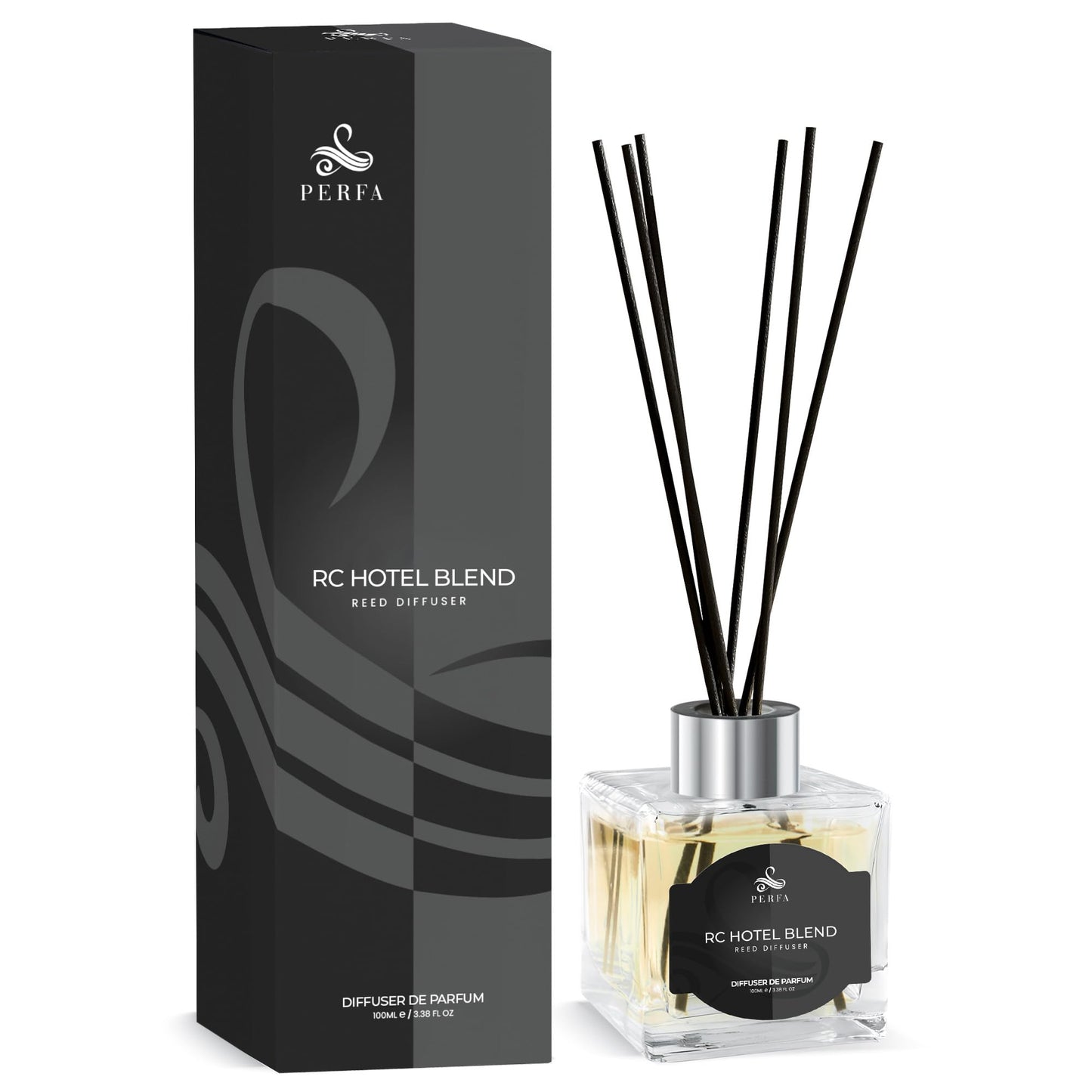 Reed Diffuser Set 100ml - Inspired by Luxury Hotel Diffuser Oil - Bathroom Decor Long Lasting Scent - Home Decor for Shelf, Bedroom, Living Room, and Workspace - Ritze Karlten Inspired Scent by Perfa