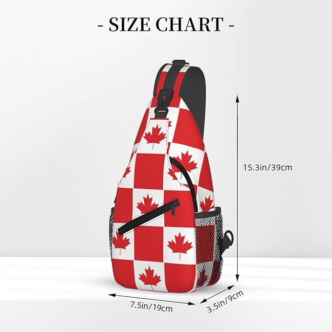 Canadian Flag Sling Bag Multipurpose Crossbody Sling Backpack Travel Cycling Hiking Shoulder Bag For Women Men