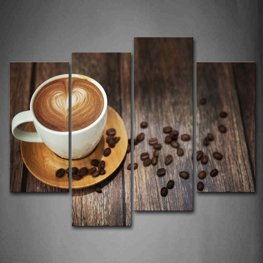 Brown Coffee Wall Art for Bar - Coffee Theme Picture Print On Canvas for Kitchen, Living Room Home Decor