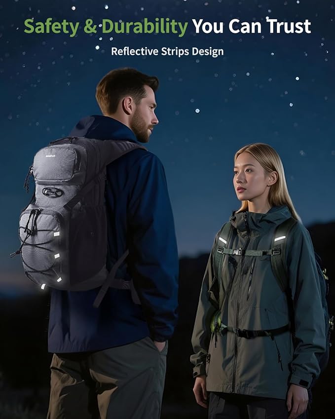 ECOHUB Hydration Backpack for Men Women, 20L Lightweight Hiking Daypack Cycling Backpack with 2L Water Bladder, Insulated Hydration Pack with Waist Pack