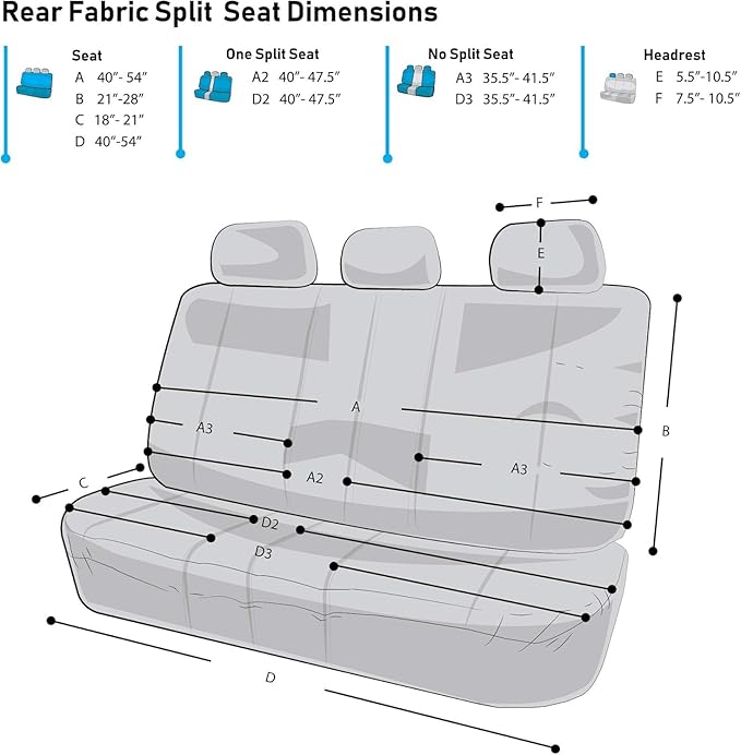 FH Group Automotive Car Seat Covers Rear Set Premium 3D Air Mesh Seat Covers, Airbag Compatible and Split Bench Cover Universal Fit Interior Accessories for Cars Trucks and SUVs - Purple