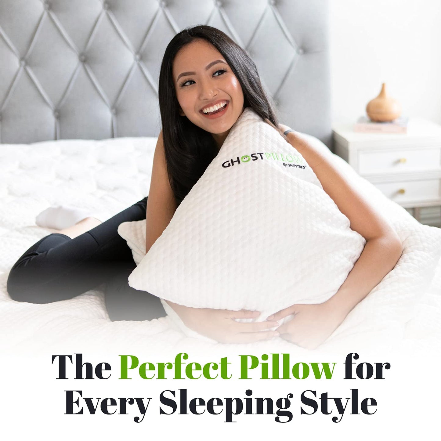 GhostBed Shredded Memory Foam Pillow with Adjustable Gel Memory Foam and Cooling Breathable Cover - King Size Shredded Memory Foam Pillows CertiPUR-US Certified 1-Pack