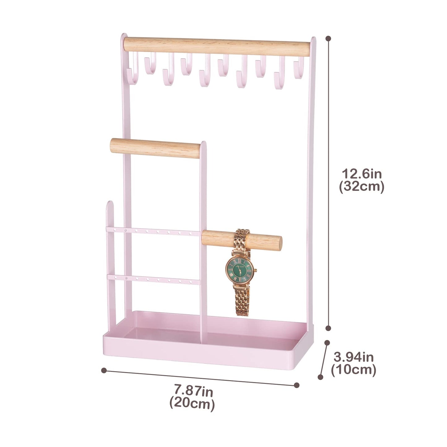ProCase Cute Jewelry Stand, Aesthetic Jewelry Organizer for Dresser Vanity, Jewelry Holder Display for Necklaces Earrings, Gifts for Teen Girls Women, Bedroom Dorm Decor -Medium, Pink