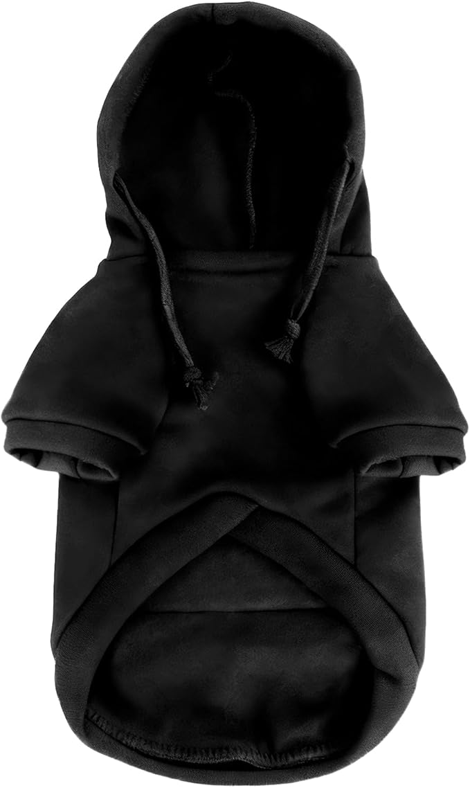 Jecikelon Pet Dog Cold Weather Coat with Pocket Winter Dog Hoodie Warm Puppy Clothes for Small Dogs Chihuahua Clothing (Black, X-Large)