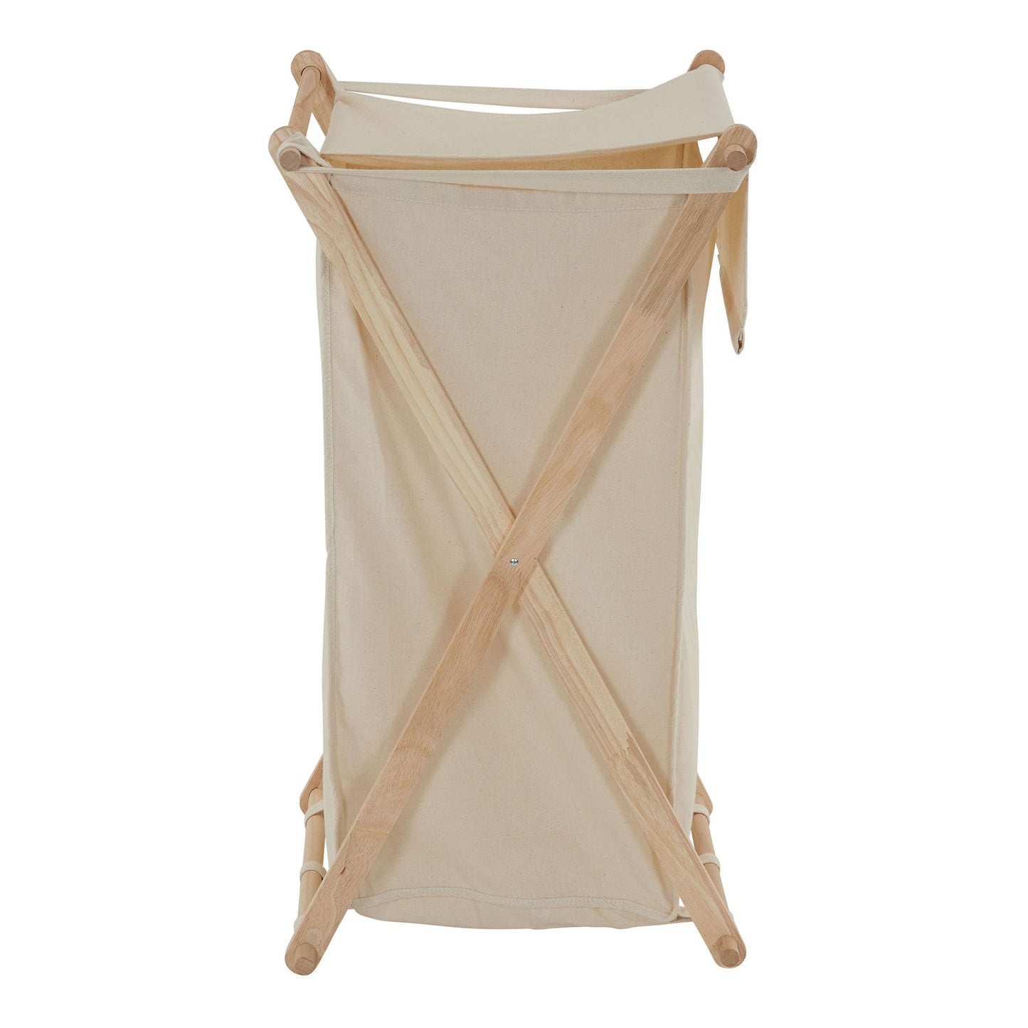 Household Essentials 6785-1 Collapsible Wood X-Frame Laundry Hamper with Fold Over Lid