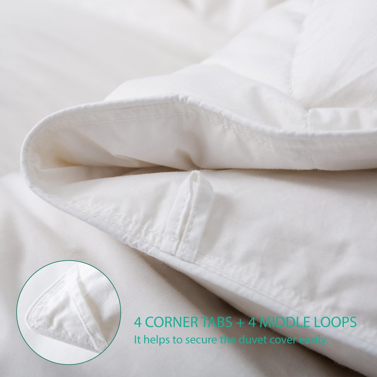 Three Geese Down Feathers Fiber Comforter Queen Size - 750 Fill Power All Season Down Duvet Insert, Ultra-Soft Hotel Collection Bedding Comforter, Baffle-Box Design - Noiseless - Medium Warmth.