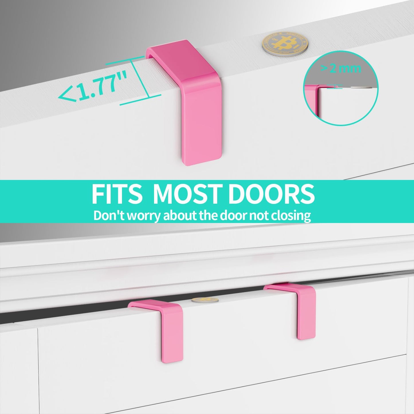 HapiRm Over Door Organizer Storage - Hanging Door Organizer with 4 Metal Large Capacity Baskets and Adjustable Coat Hook for Bathroom Bedroom Kitchen Pantry Closet Cabinet