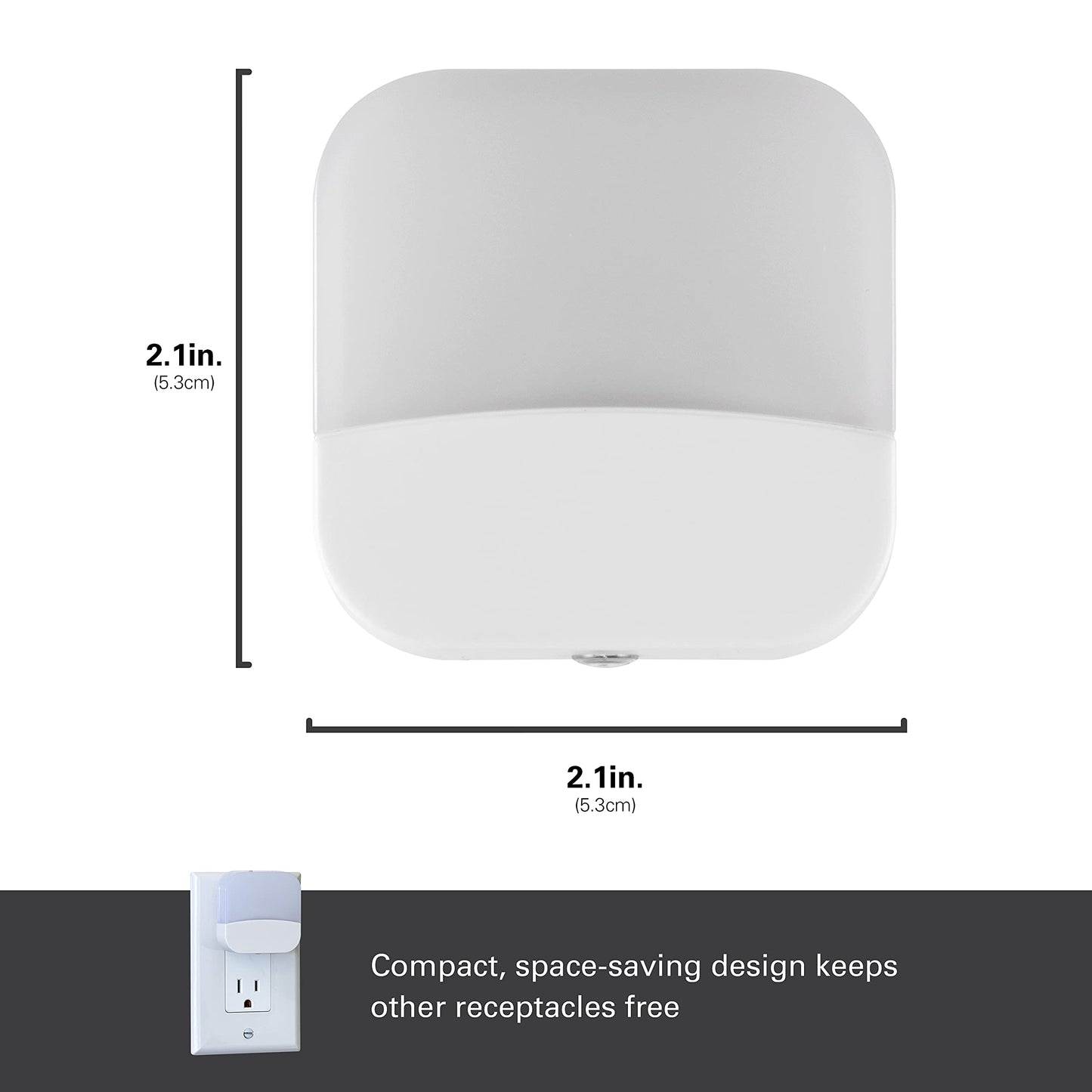 Lights by Night Plug In Night Light Bedroom Decor Apartment Essentials LED Lights Ambient Lighting Dusk to Dawn Sensor Nightlight Bathroom, Square 6 pack