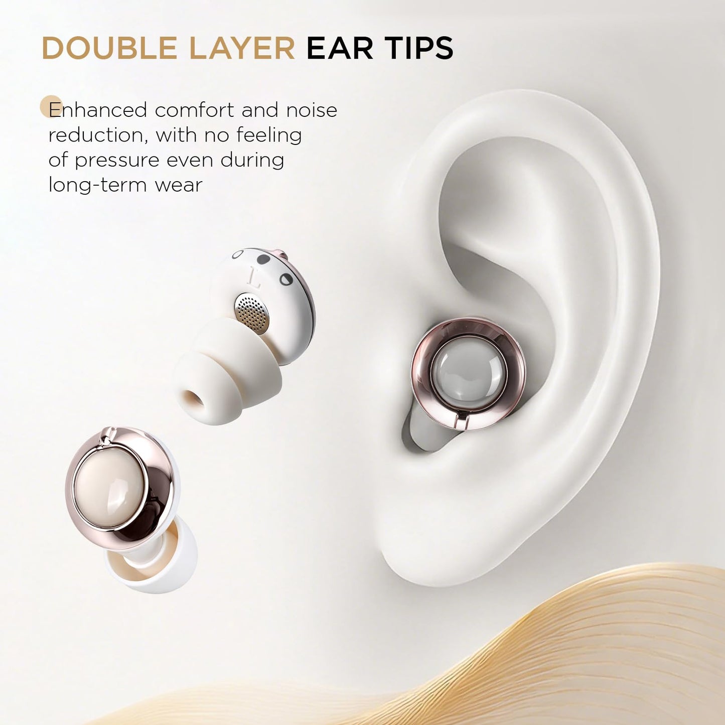 Ear Plugs for Noise Cancelliing, Adjustable Sleeping Earplugs 3 Noise Reduction Modes (23-38dB), Soft Reusable Silicone Ear Plugs for Concerts,Snoring,Plane Travel,Shooting with 8 Eartips Case (White)