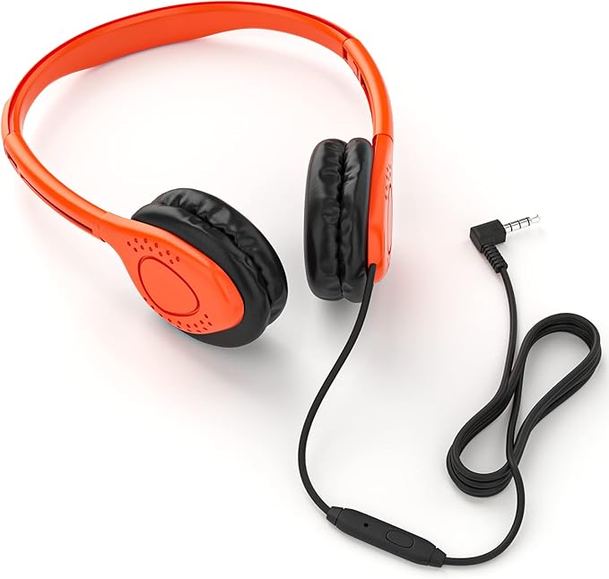 Maeline Bulk Classroom Student Headphones On Ear Stereo Headphones Adjustable Band & Faux Leather Cushions for Kids Online Learning, Library, School, Travel - 3.5mm Plug - 50 Pack - Multi Colors