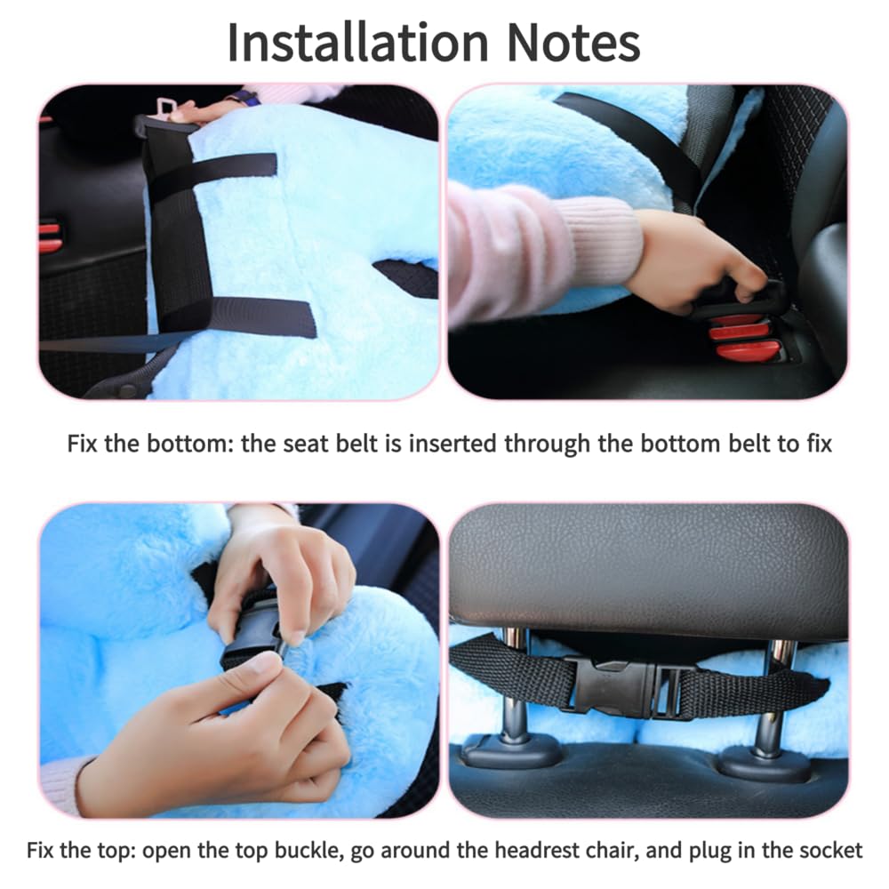 FHSGGP Travel Pillow Cushion for The Back Seat of Car Car Pillow for Kids A Sleeping Artifact Suitable for Long-Distance Travel of Adults and Children Travel Pillow for Kids Pink