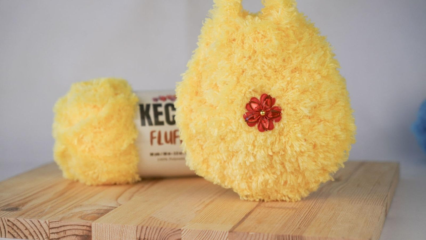 KECHE Fluffy Bulky Yarn – Super Soft Chunky Fuzzy Blanket Weight # 5 Yarn for Knitting Crocheting Crafting 3.5 oz (100 gr) 98 Yds (90 m) - 5 Skeins, Grass