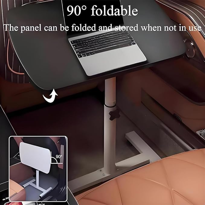 Portable Car Seat Tray Table, Multi-Functional Foldable Car Desk, RV Folding Table, Desk Computer Workstation for Motorhome, Car Computer Desk for Working, Eating (Black, 21.7" Lx12.6 W/55x32cm)