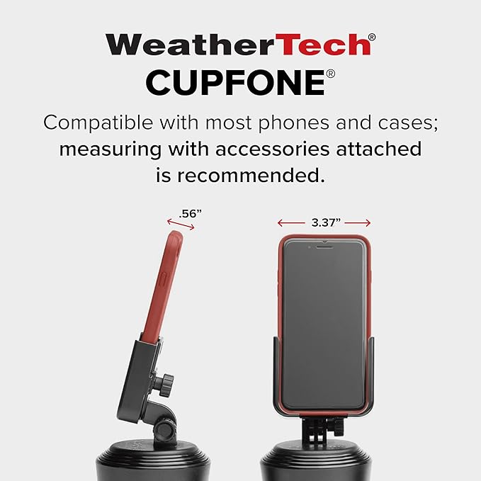 WeatherTech CupFone, Universal Cup Holder Phone Mount for Cars – Adjustable & Secure Fit with Open Access for Charging – Compatible with iPhone, Android - Metal Knobs, Royal Blue