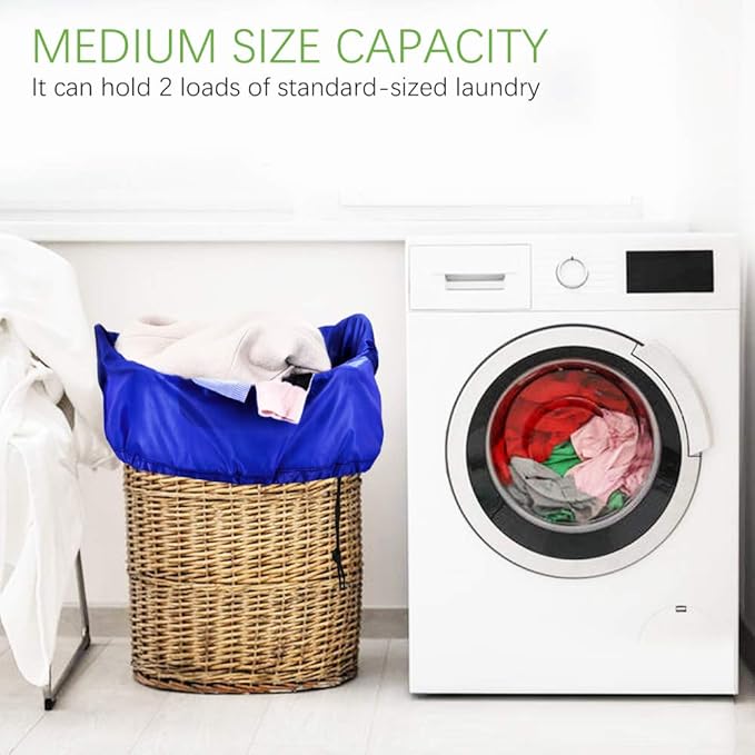 OTraki 24x32 Inch Laundry Bags XL Travel Laundry Bag Machine Washable Dirty Clothes Organizer with Drawstring Closure Heavy Duty Laundry Storage Bags for College Home Dorm, Blue