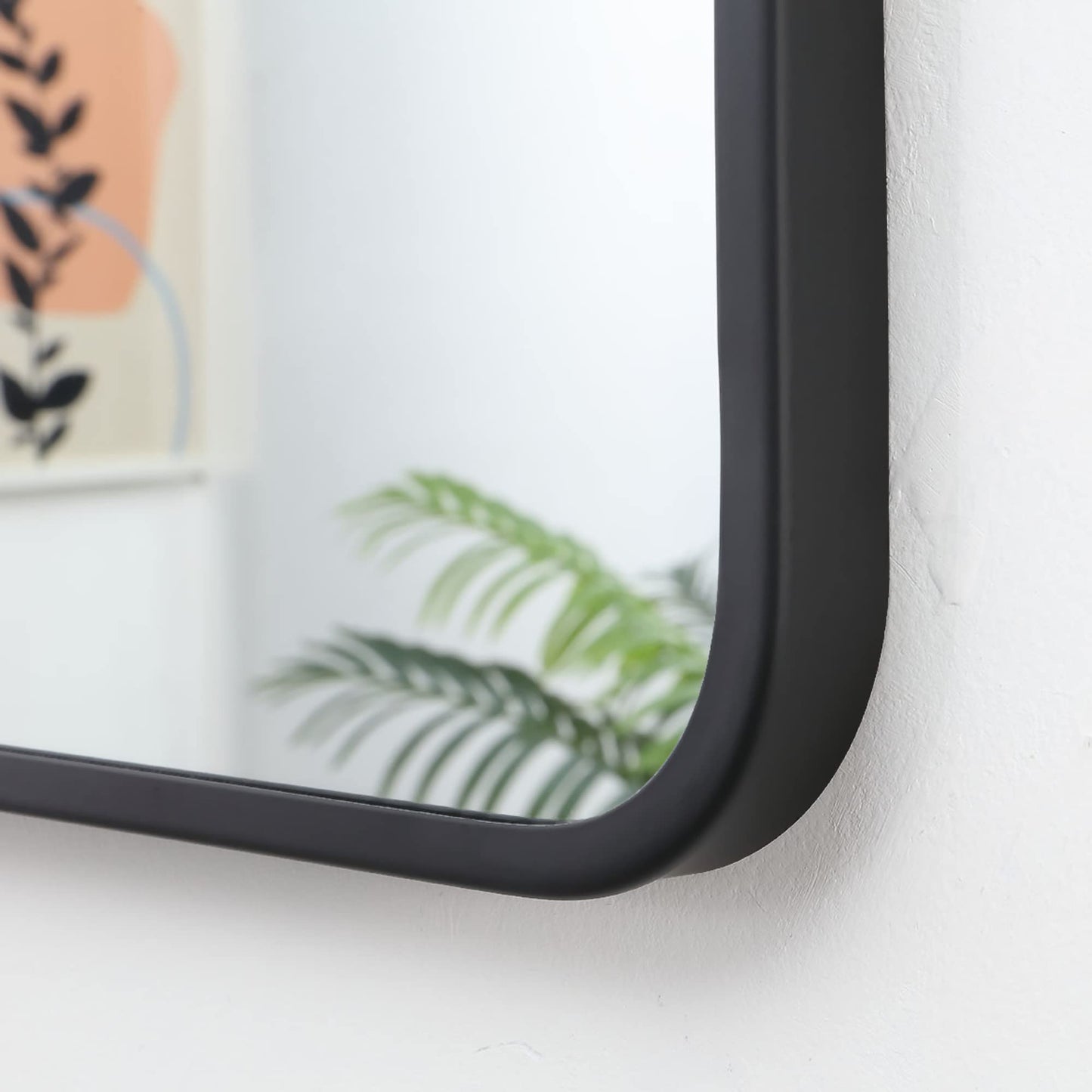 LEDLUX 30x30 Inch Matte Black Bathroom Mirror - Copper-Free Mirror, Metal Frame Vanity Rectangle Wall Mounted Modern Mirror for Bedroom/Living Room/Porch Horizontal or Vertical
